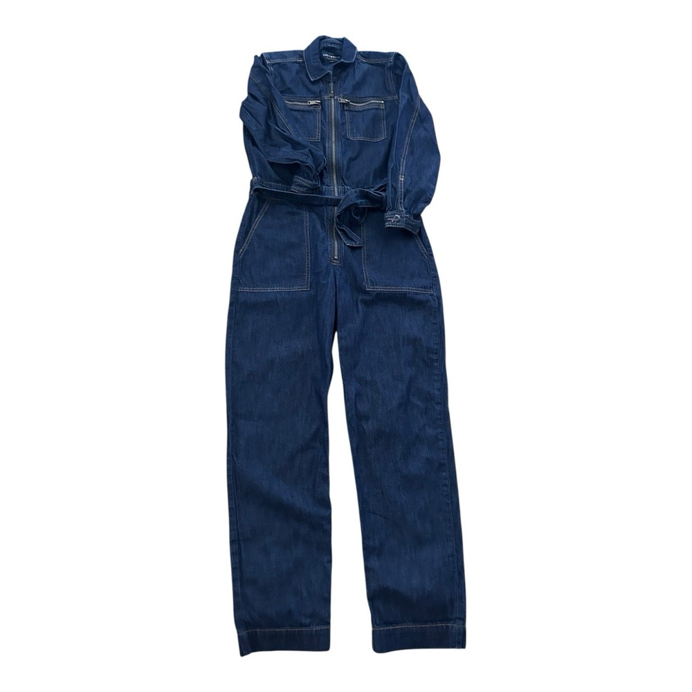 Lucky Brand Womens Tie Front Boiler Jumpsuit Denim Utility Size S/P